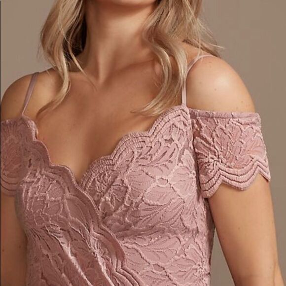 COPY2-DB Studios Celebrate Wine size 0 lace chiffon off-shoulder long bridesma… - Picture 7 of 8